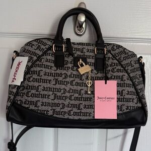 NWT Juicy Couture Eastside Westside Satchel, Black/Beige